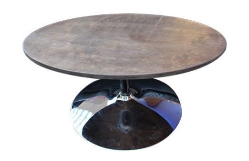 Oval Coffee Table, Weathered with Trumpet Base