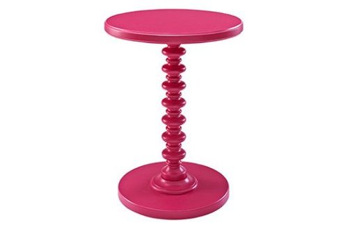 Pink Spindle End Table with round top and bottom and spindle post center perfect for special events