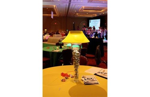 Yellow Shade with Disco Balls