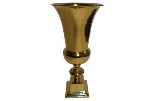 Aluminum Vase Planter, Gold, Small