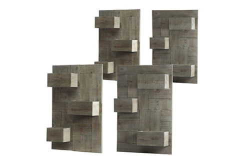 Wall Planter Box, Weathered, Set of 4