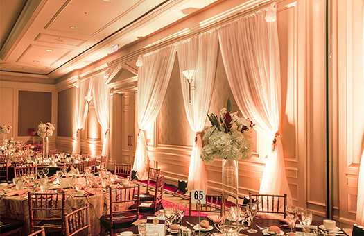 Sheer drape for weddings and elegant events