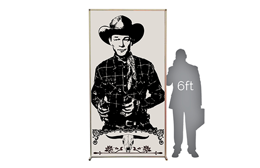 Western Lit Silhouette 4x8 roy rogers large