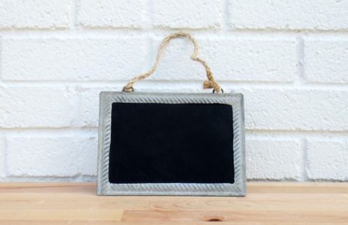 Small Blackboard with Zinc Frame and Jute Hangar