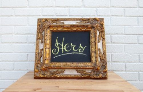 Chalk Board with Ornate Gold Frame