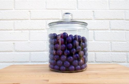 Glass Candy Jar with Gumballs