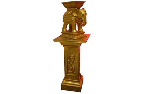 Gold Elephant Pedestal