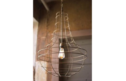 Antique Gold Wire Cage Pendant Lamp