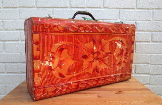 accessories luggage red polynesian tin large