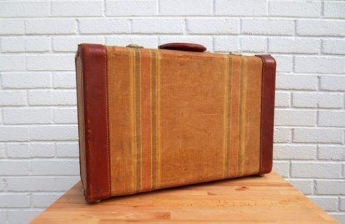 Vintage Tan Case w/ Red Leather