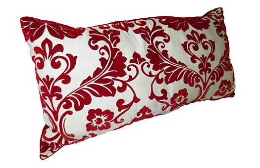 accessories red damask pillow long event decor rental NOVA Large