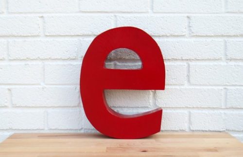 Red Metal Letter "e"