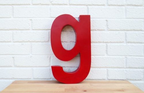 Red Metal Letter "g"