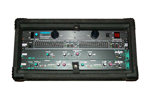 Audio Processor Rack with Equalizer, Mixer and Spliter