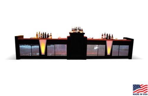 Mirror Mosaic Bar, Double w/ 1 Pedestal