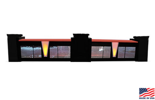 Mirror Mosaic Bar, Double w/ 3 Pedestals