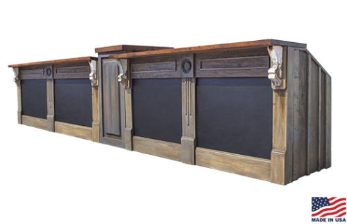 2-Panel New Style Chalk Board Restoration Bar, Double w/ 1 Pedestal