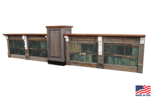 2-Panel Tin Shingle Restoration Bar, w/ 1 Pedestal