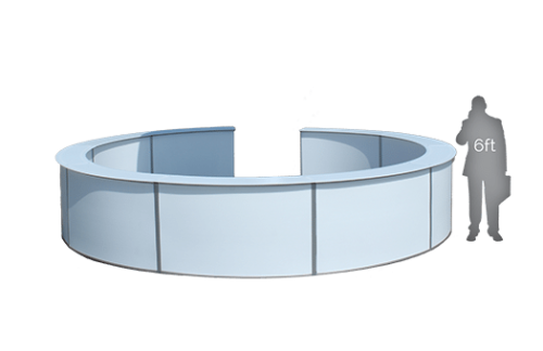 Round Lit Bar, 18ft w/ White Acrylic Top