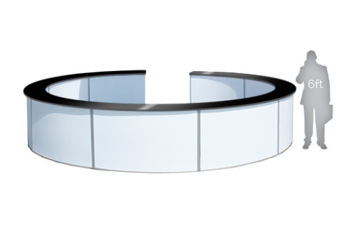Round Lit Bar, 18ft w/ Black High Gloss Top