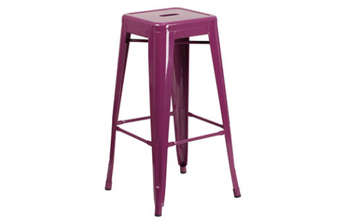 Metro Metal Barstool, Purple