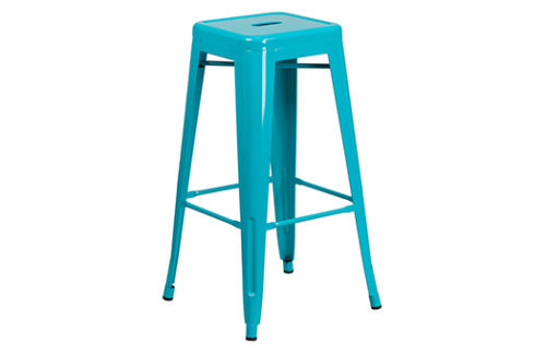 Metro Metal Barstool, Teal