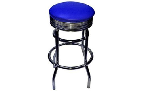 Retro Chrome Blue Barstool