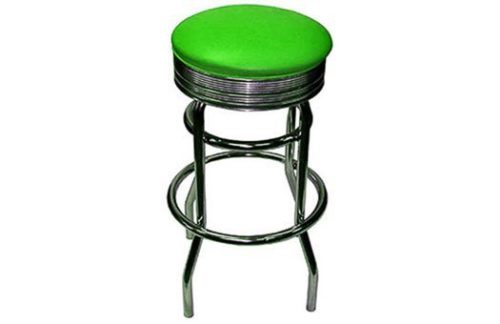Retro Chrome Green Barstool