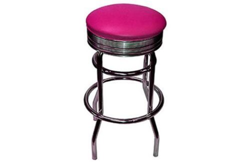 Retro Chrome Pink Barstool