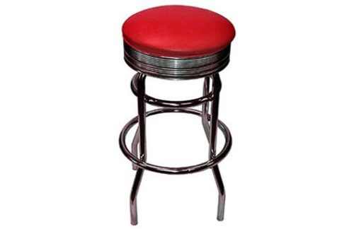 Retro Chrome Red Barstool