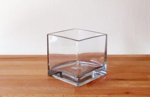4" Clear Glass Cube Vase