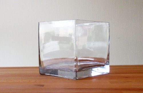 5" Clear Glass Cube Vase