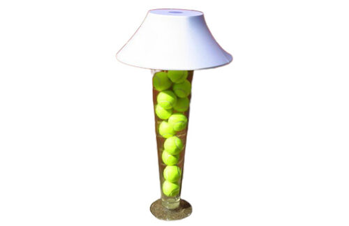 Trumpet Vase with White Shade & Tennis Balls