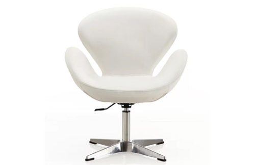 Swan Swivel Chair, White