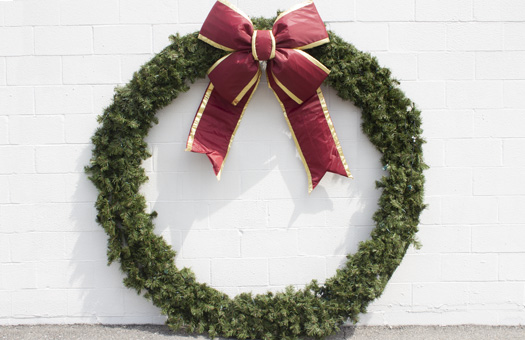 christmas wreath pine 7.5ft lights red bow Layer 28 large