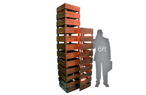 6" Wood Slat Column, 2x2x8, Chestnut