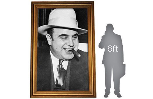 decor by theme gatsby roaring 20s al capone black and white in gold frame Gray Man large