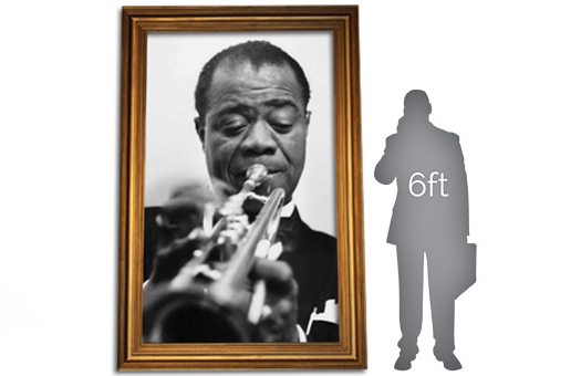 decor by theme gatsby roaring 20s louis armstrong black and white in gold frame Gray Man large