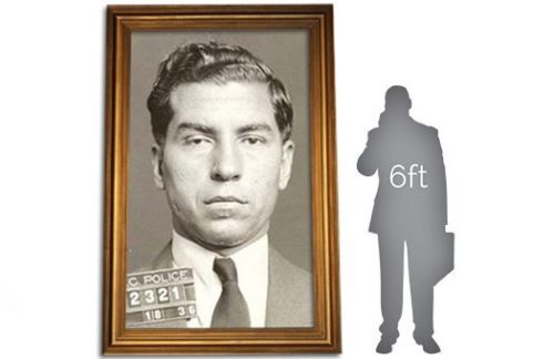 Lucky Luciano B/W Photo Gold Frame