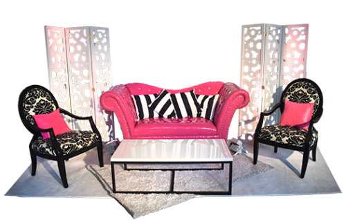 Pink Chelsea Damask Seating Group