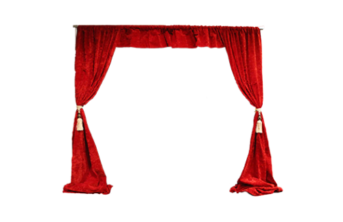Crushed Velvet, Red with Tassel Swags14' H x 10' W Drape Kit