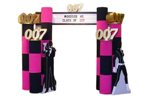 Striped Black & Pink Column with Spy Topper