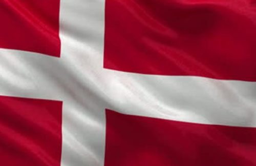 Denmark Flag on 2ft Stick