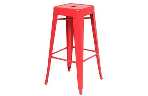 Metro Metal Barstool, Red