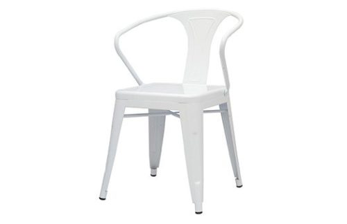 Metro Metal Armchair, White