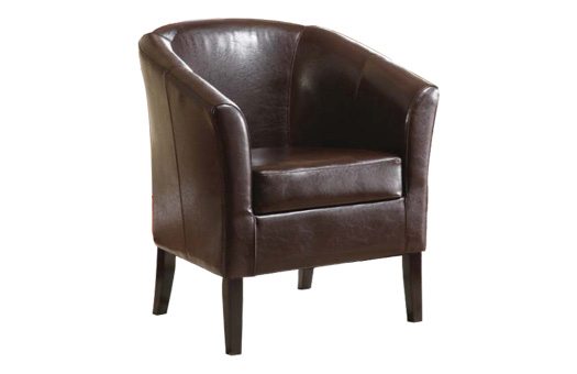 Brown leather club chair
