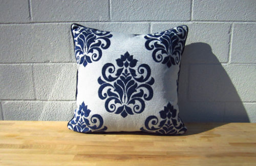 Blue Damask Pillow