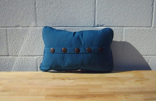 Blue Button Pillow