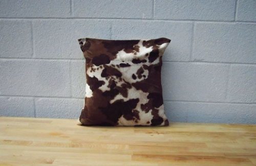 Brown Cowhide Pillow