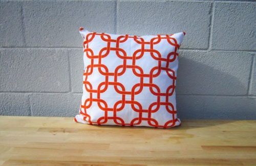 Orange Trellis Pillow